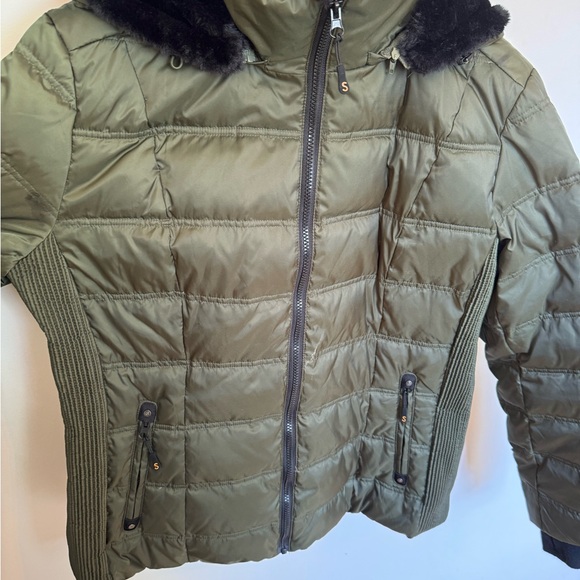 Women XXL - Midweight Down Bomber Jacket, Faux-Fur Hood & Collar - NWOT - Picture 2 of 5